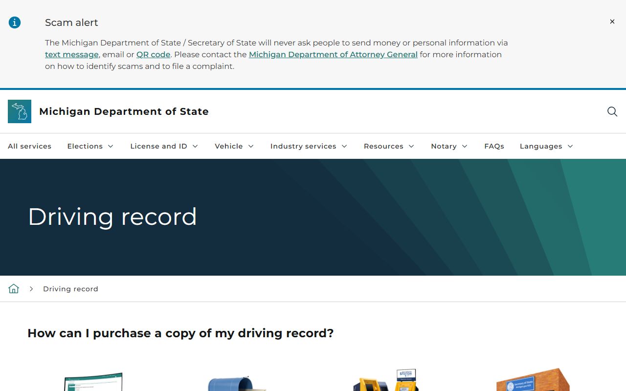Michigan Secretary of State driving record page compared with Shiawassee County traffic court records